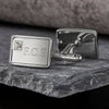 Silver Crystal Initial Cufflinks