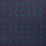 Navy & Green Micro Spot Silk Tie