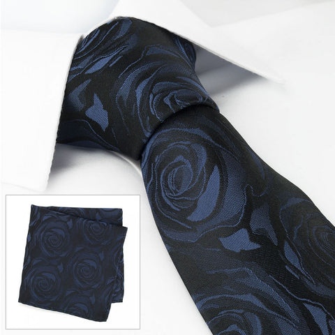 Navy Tie & Handkerchief Sets