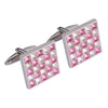 Pink and White Multi Crystal Squares Cufflinks