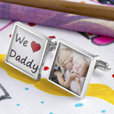 We Heart Daddy Personalised Photo Cufflinks