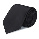 Plain Black Silk Tie