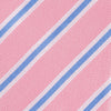 Pink Woven Silk Tie with Blue and White Stripes