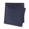 Navy & Yellow Flower Spot Silk Handkerchief