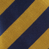 Navy & Yellow Striped Woven Silk Tie