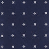 Navy & Silver Flower Spot Silk Tie