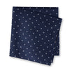 Navy & Silver Flower Spot Silk Handkerchief