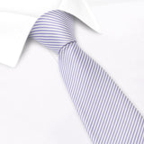 Pastel Lilac & White Thin Stripe Silk Tie