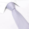 Pastel Lilac & White Thin Stripe Silk Tie