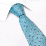 Turquoise Micro Paisley Woven Silk Tie