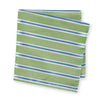 Green with White and Blue Stripes Silk Handkerchief