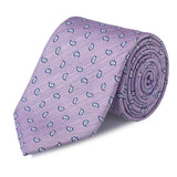 Lilac Micro Paisley Woven Silk Tie