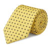 Yellow & Navy Flower Spot Silk Tie