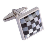 Mother of Pearl Chequered Squares Cufflinks