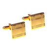 Crossed Line Gold Square Cufflinks