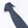 Navy Mini Paisley Printed Cotton Slim Tie