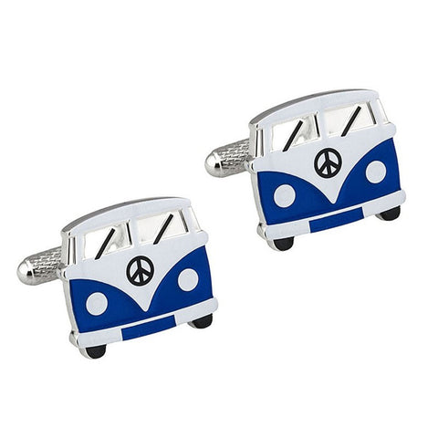 Blue Camper Van Cufflinks