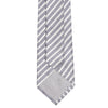 Grey & Silver Striped Woven Silk Tie