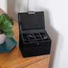 Black Mini Watch & Cufflink Stackers Box