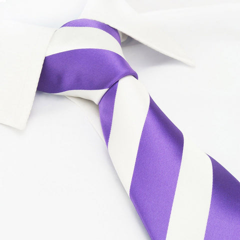 Lilac & White Striped Tie