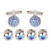 Blue Crystal Cufflinks and Dress Studs