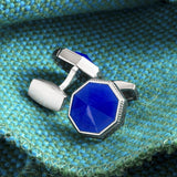 Blue Eight Facet Cufflinks