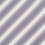 Grey & Silver Striped Woven Silk Tie