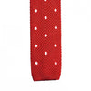 Red Polka Dot Knitted Square Cut Tie