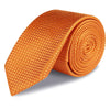 Orange Micro Square Woven Slim Silk Tie