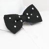 Pre-Tied Black Polka Dot Knitted Bow Tie