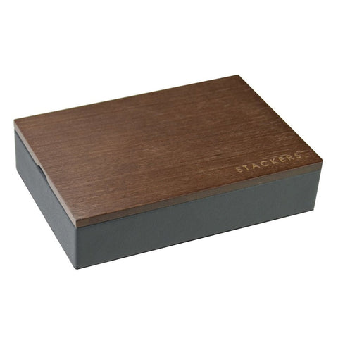 Stacker Mini Charcoal Cufflink Box (Lid Included)