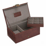 Jacob Jones Tan & Check Watch & Cufflink Box